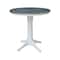 International Concepts Round 36 in Rd Extend Dining Table, 2 X-Back Stools, White/Heather Gray, 36 W, 48 L, 36.1 in H, Wood K05-36RXT-27B-S6132-2 - alternate 4